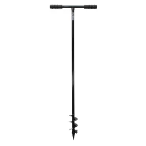   Kézi földfúró, Strend Pro Garden Edo 60, fekete, acél, 110 mm spirál, faültetéshez, kerítésépítéshez és építési munkákhoz