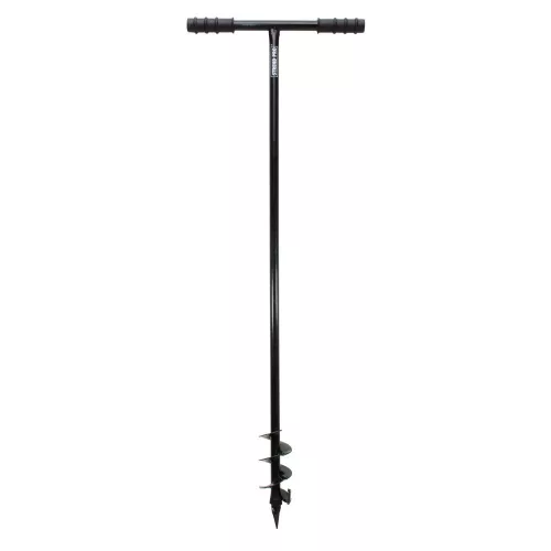 Kézi földfúró, Strend Pro Garden Edo 64, fekete, acél, 230 mm spirál, faültetéshez, kerítésépítéshez és építési munkákhoz