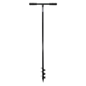   Kézi földfúró, Strend Pro Garden Edo 69, fekete, acél, 260 mm spirál, faültetéshez, kerítésépítéshez és építési munkákhoz