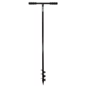   Kézi földfúró, Strend Pro Garden Edo 59, fekete, acél, 80 mm spirál, faültetéshez, kerítésépítéshez és építési munkákhoz