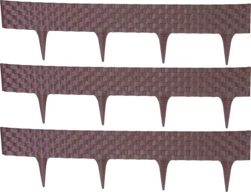 Kerti paliszád, Strend Pro Garden RattanPalisade, sötétbarna, 80 x 29,5 cm, összekapcsolható, 240 cm hossz, formázható, rugalmas műanyag, UV-álló, 3 panel/csomag