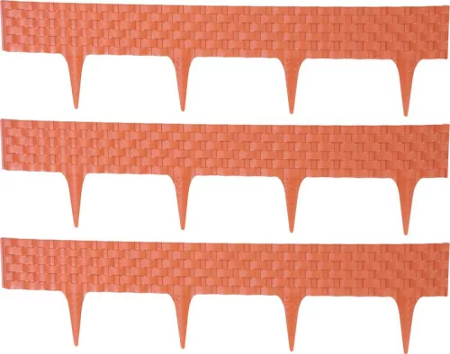 Kerti paliszád, Strend Pro Garden RattanPalisade, terrakotta, 80 x 29,5 cm, összekapcsolható, 240 cm hossz, formázható, rugalmas műanyag, UV-álló, 3 panel/csomag
