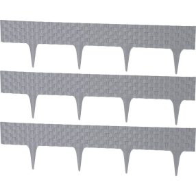   Kerti paliszád, Strend Pro Garden RattanPalisade, szürke, 80 x 29,5 cm, összekapcsolható, 240 cm hossz, formázható, rugalmas műanyag, UV-álló, 3 panel/csomag