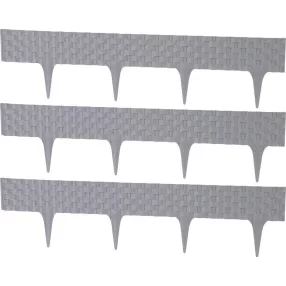   Kerti paliszád, Strend Pro Garden RattanPalisade, szürke, 80 x 29,5 cm, összekapcsolható, 240 cm hossz, formázható, rugalmas műanyag, UV-álló, 3 panel/csomag