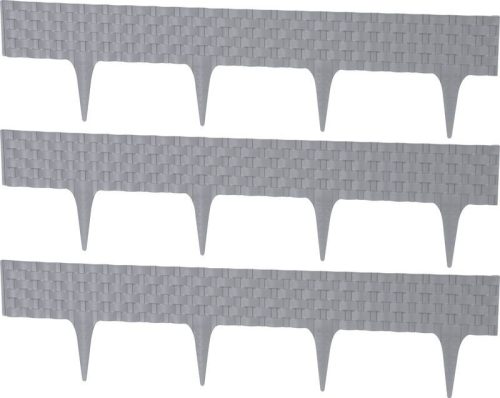 Kerti paliszád, Strend Pro Garden RattanPalisade, szürke, 80 x 29,5 cm, összekapcsolható, 240 cm hossz, formázható, rugalmas műanyag, UV-álló, 3 panel/csomag