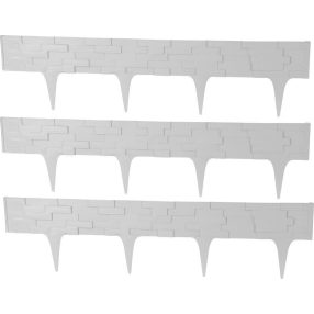   Kerti paliszád, Strend Pro Garden StonePalisade, szürke, 79 x 29,5 cm, összekapcsolható, 237 cm hossz, formázható, rugalmas műanyag, UV-álló, 3 panel/csomag