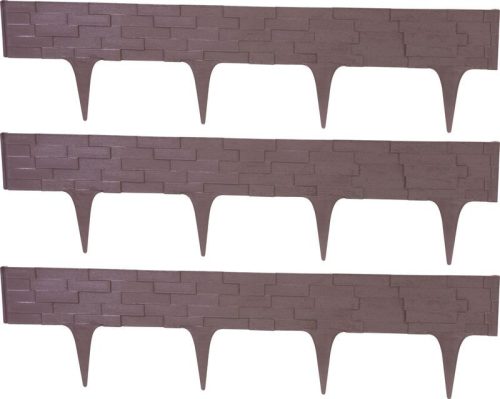 Kerti paliszád, Strend Pro Garden StonePalisade, sötétbarna, 79 x 29,5 cm, összekapcsolható, 237 cm hossz, formázható, rugalmas műanyag, UV-álló, 3 panel/csomag