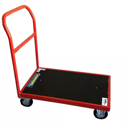 Kézikocsi, PV HK 301, fekete/piros, 80 x 50 cm platóméret, acél váz, teherbírás: 300 kg