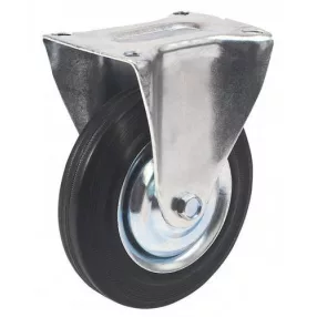   Kerék, Renost 531 XD-V125C z, fekete/ezüst, átmérő: 125 mm, fix, gumi futófelület, acél ház, acél felni, tűgörgős csapágy, maximum 100 kg teherbírás