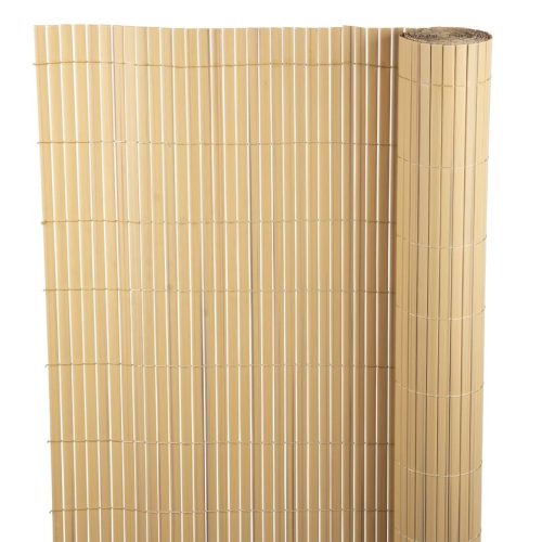 Lamellás kerítés, Strend Pro Garden Ence DF13, bambusz hatású, 200 cm x 3 m, PVC lamellák, 1300 g/m2, UV-álló, árnyékoló