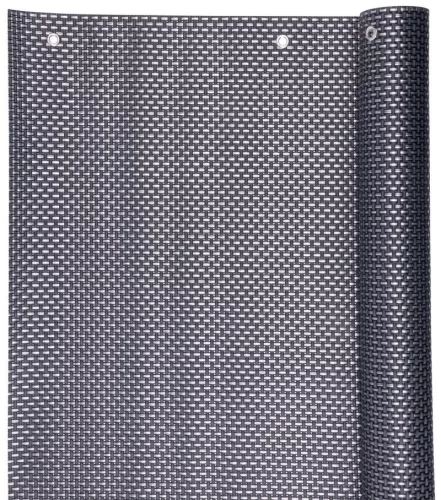 Árnyékoló háló erkélyre, Strend Pro Garden, 0,9 x 3 m, antracit, UV-álló, polyrattan, szemekkel, 800 g/m2