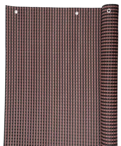 Árnyékoló háló erkélyre, Strend Pro Garden, 0,9 x 3 m, barna/fekete, UV-álló, polyrattan, szemekkel, 800 g/m2