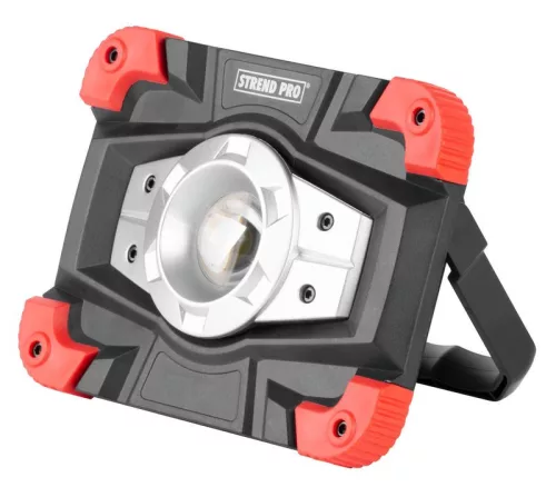 Munkalámpa, Strend Pro Worklight, fekete, 10 W, LED 600 lm, USB be- és kimenet, hordozható, akkumulátoros, beltéri használatra