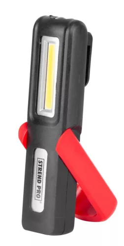 Munkalámpa, Strend Pro Worklight CWL1110, fekete, COB + XPE LED, 200 lm, 1200 mAh, akkumulátoros, USB töltés, mágneses, IPX4 fröccsenésálló