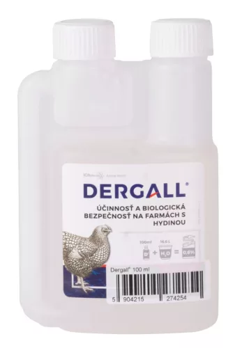 Parazitaellenes szer, Dergall, 100 ml, baromfihoz és díszmadarakhoz, gomba és atka kezelésére, növényvédőszer mentes