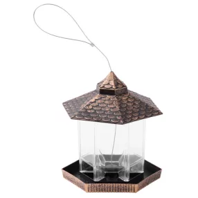   Madáretető, Strend Pro Garden, bronz, 19 x 22 cm, 900 ml, műanyag, kültéri, tetővel, akasztható