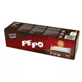   Kéménytisztító fahasáb, PE-PO, tisztító rönk, 1,1 kg, 2 db gyújtóval, kályhákhoz, kandallókhoz
