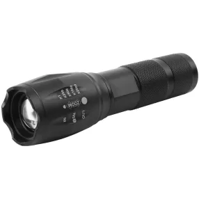   Zseblámpa, Strend Pro FL001, fekete, 13,2 cm, alumínium test, T6 LED 150 lm, zoom fókusz, 2200 mAh, akkumulátoros, Powerbank funkció, USB töltés
