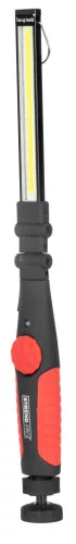 Munkalámpa, Strend Pro Worklight RWL101, fekete, 3,3 × 39 cm, COB LED, 300 lm, mágneses rögzítés, összecsukható, akkumulátoros, USB-töltés, 2000 mAh