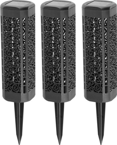 Napelemes kerti lámpa, Strend Pro Garden Kang, fekete, 31 cm, 1 LED, melegfehér fény, vízálló, 3 db