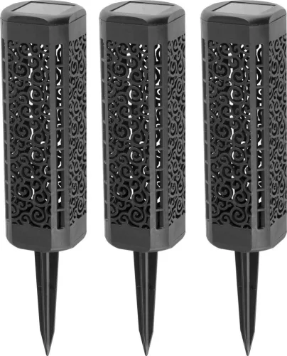 Napelemes kerti lámpa, Strend Pro Garden Kang, fekete, 31 cm, 1 LED, melegfehér fény, vízálló, 3 db