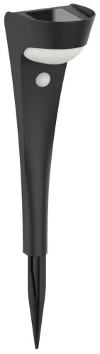 Napelemes kerti lámpa, Strend Pro Garden, fekete, 10,2 x 13 x 52,5 cm, 1 LED, mozgásérzékelővel, 3 m érzékelési távolság, melegfehér fényű, akkumulátoros