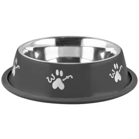   Kutya etetőtál, MagicHome Woof, fekete, átmérő: 33 cm, 2 l, csúszásgátló, rozsdamentes acél, közepes és nagytestű kutyáknak