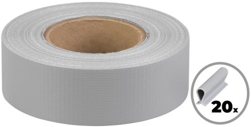 Árnyékoló szalag kerítésre, Strend Pro Garden Eurostandard, 4,75 cm x 35 m, szürke (RAL7040), PVC, UV-álló, időjárásálló, 20 db rögzítő klipsszel