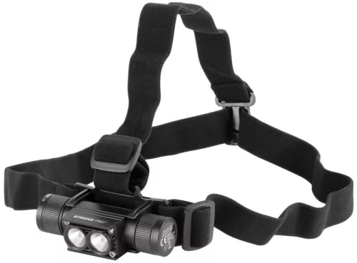 Fejlámpa, Strend Pro Headlight H4016, fekete, 2 x XPG LED, 500 lm, 2000 mAh, USB töltés, vízálló, 5 világítási mód, 100 m hatótáv, akkumulátoros