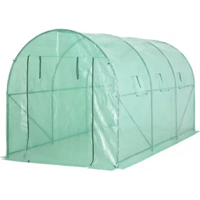   Foliasátor vázzal, Strend Pro Garden, zöld, 200 x 350 x 200 cm, bejárható, 7 m2, 140 g/m2 PE fólia, 6 ablak, fóliaborítás, jó hőszigetelés, stabil alap, fém váz