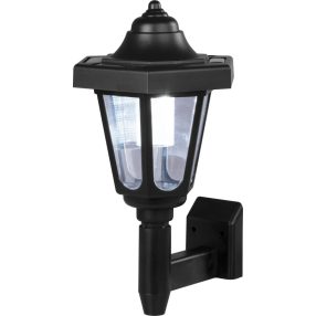   Napelemes fali lámpa, Strend Pro Garden Solar Adria, fekete, 16,5 x 16,5 x 30 cm, 1 LED, akkumulátoros, automatikus kapcsolás