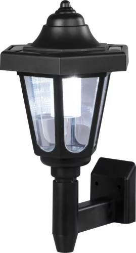 Napelemes fali lámpa, Strend Pro Garden Solar Adria, fekete, 16,5 x 16,5 x 30 cm, 1 LED, akkumulátoros, automatikus kapcsolás