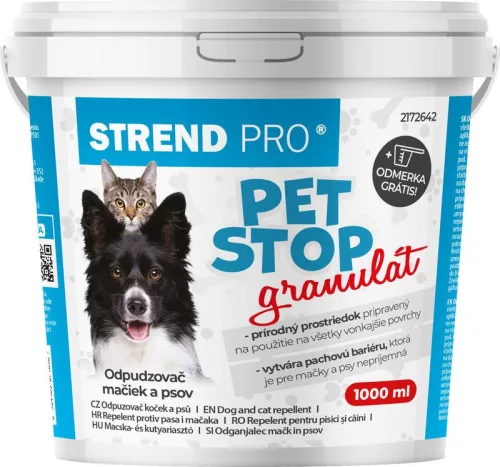 Strend Pro PET STOP granulátum - természetes állatriasztó kutyák és macskák ellen - 1000ml