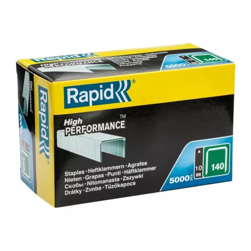 Tűzőgép kapocs, Rapid 140, 140-es kapocs, 10 x 10,6 x 1,3 mm, horganyzott acél, 5000 db