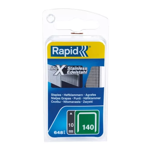 Tűzőgép kapocs, Rapid 140, 140-es kapocs, 10 x 10,6 x 1,3 mm, rozsdamentes acél, 648 db