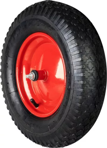 Talicskakerék, Strend Pro Garden, Premium Fortis, fekete/piros, felfújható, 39 cm átmérő, 9 cm szélesség, tengellyel
