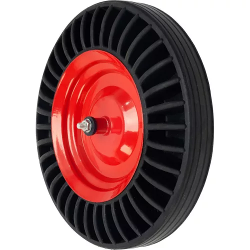 Talicskakerék, Strend Pro Garden, Premium Fortis, fekete/piros, felfújható, 39 cm átmérő, 8 cm szélesség, tengellyel