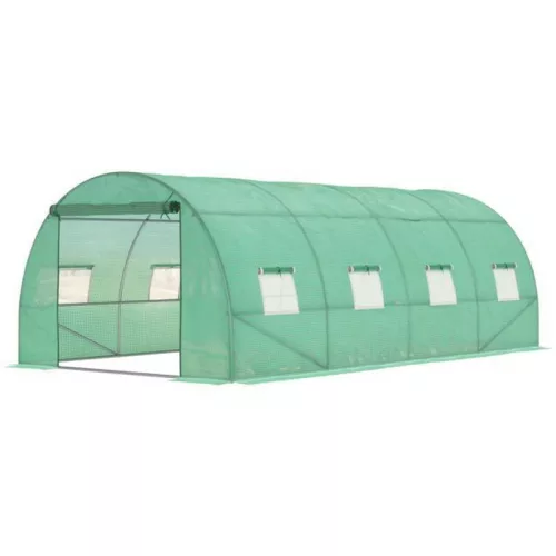 Fóliasátor vázzal, Strend Pro Garden, zöld, 300 x 450 x 200 cm, bejárható, 13,5 m2, 140 g/m2 PE fólia, 8 ablak, 25 mm fém váz, jó hőszigetelés