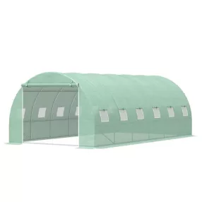   Fóliasátor vázzal, Strend Pro Garden, zöld, 300 × 600 × 200 cm, bejárható, 18 m2, 140 g/m2 PE fólia, 12 ablak, 25 mm fém váz, fólia borítással
