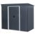 Kerti ház, Strend Pro Garden, 217 x 110 x 174 cm, antracit, fémlemez, alappal, időjárásálló, dupla tolóajtó, szellőzőnyílásokkal