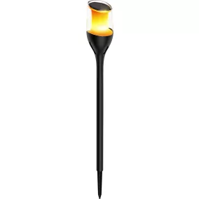   Napelemes kerti lámpa, Strend Pro Garden Blaze, fekete, 65 cm, 12 LED, melegfehér fény, vízálló, tartós műanyag, földbe szúrható