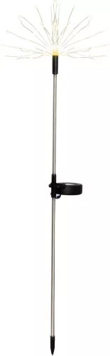 Napelemes kerti lámpa, Strend Pro Garden Solita, ezüst, 8 x 6 x 81 cm, 90 LED, időjárásálló, fém és műanyag, automatikus kapcsolás