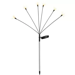  Napelemes kerti lámpa, Strend Pro Garden Lara, szürke, 72 cm, 60 LED, kültéri, vízálló, akkumulátoros, melegfehér fény, földbe szúrható
