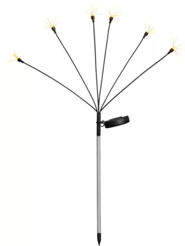 Napelemes kerti lámpa, Strend Pro Garden Lara, szürke, 72 cm, 60 LED, kültéri, vízálló, akkumulátoros, melegfehér fény, földbe szúrható