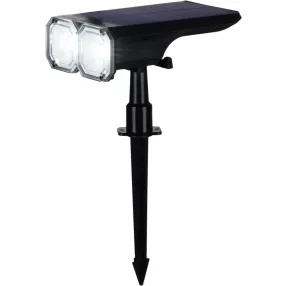   Napelemes kerti lámpa, Strend Pro Garden, fekete, 16 × 10 × 27 cm, 18 LED, vízálló, melegfehér és hidegfehér fehér fény, állítható fénymódok, földbe szúrható