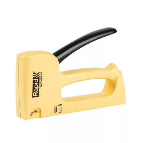 Kézi tűzőgép, Rapid Spirit of Sweden Blomster R13, sárga, 4–10 mm kapocshossz, 13-as kapcsokhoz, műanyag burkolat, acél mechanika, kárpitos