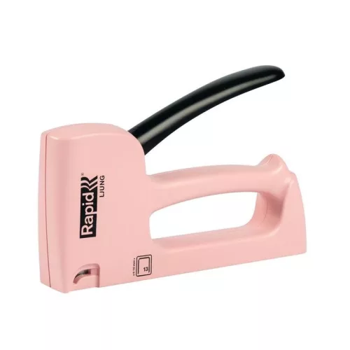 Kézi tűzőgép, Rapid Spirit of Sweden Ljung R53, rózsaszín, 4–10 mm kapocshossz, 53-as kapcsokhoz, műanyag burkolat, acél mechanika, kárpitos