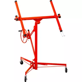  Emelőállvány, Strend Pro, piros, gipszkarton és OSB, maximum 335 cm, 68 kg teherbírás, fém, kerekes, csörlős, dönthető, fékezhető kerekek