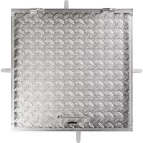   Fém aknafedlap, Strend Pro MC60, ezüst, 600 x 600 mm, zárható, lemezvastagság: 3 mm, csúszásgátló felület, UV-álló, 150 kg teherbírás