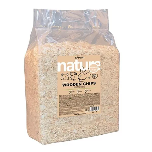 Rágcsálóalom, PET EXPERT Nature, 60 l / 3,5 kg, természetes faforgács, nedvszívó, puha, turkálható, ketrecbe és teráriumba